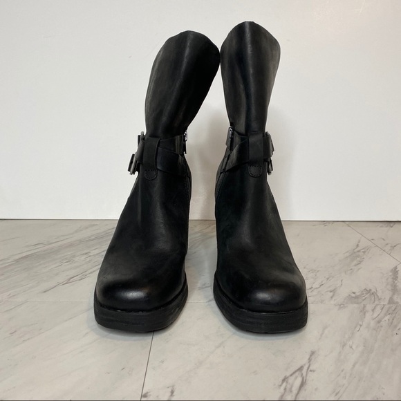 New! Korks Meegan Mid Shaft Black Leather Boot 9.5 - Picture 2 of 14